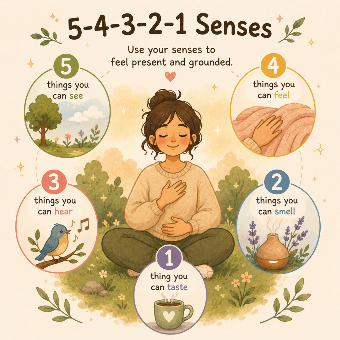The 5-4-3-2-1 senses grounding exercise inside Recovery Trauma™